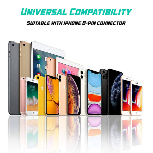 USB Lightning Charging Cable 3M Pack of 3 Braided iPhone Charger Cable Heavy Duty Quick Charger Long Lead - TradeNRG UK